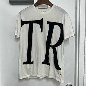 Large White True Religion T w/Black Logo